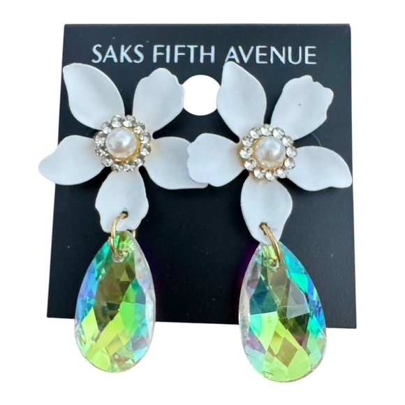Saks Fifth Avenue Jewelry - Saks Fifth Avenue AB Crystal Flower Statement Earrings